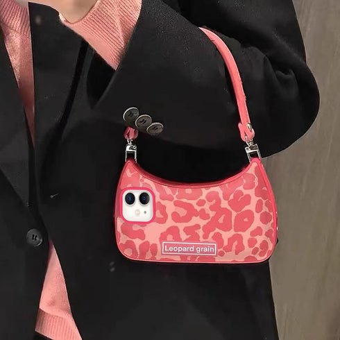 Compatible with iPhone 11 Case Cute Aesthetic Pink Leopard Print Wallet-Shaped with Strap Bracelet Chain Shockproof Protective Case for Women Girl...