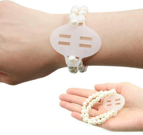 Set of 10 Elastic Pearl Wrist Corsage Bands DIY Flower Hand Corsages Bracelets Accessories for Wedding Festival Beach Party Prom (White B)...