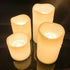 DRomance Flameless Flickering Candles with Remote Timer, Battery Operated Outdoor Waterproof White Plastic LED Pillar Candles Set of 4(3 x 3,4,5,6...