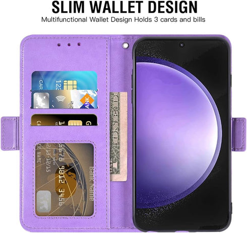 Asuwish Phone Case for Samsung Galaxy S23 FE 5G Wallet Cover with Tempered Glass Screen Protector and Leather Flip Credit Card Holder Stand Lanyar...