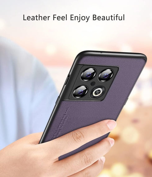 for OnePlus 10 Pro Case 5G, Soft TPU Artificial Leather Back, Extremely Light Ultra-Light Cover, Anti-Fingerprint-Scratch Camera Protection Phone ...