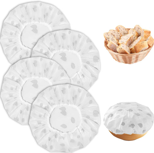 4Pcs Bowl Covers, Elastic Bowl Covers Adjustable Reusable Bowl Covers for Bread Proofing, Bread Proofing Cover Sourdough Covers for Proofing, Sour...