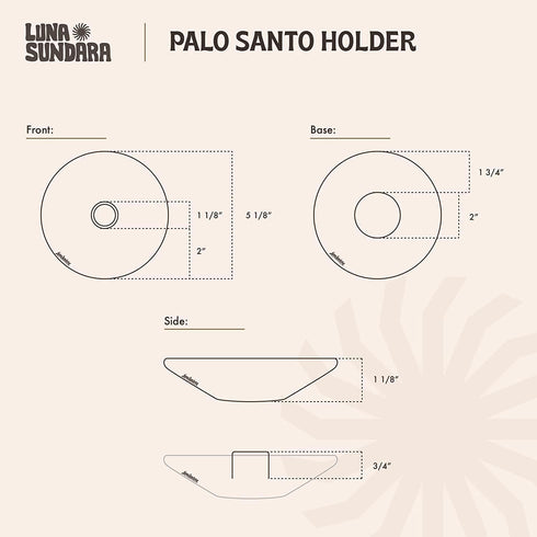 Luna Sundara Authentic Peru Pottery Palo Santo Stick Holder and Incense Holder Includes 5 Palo Santo Sticks Handmade Ceramic Smudge Bowl Sage Hold...