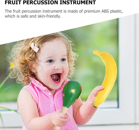 SUPVOX 2pcs Musical Shakers Fruit Sand Shakers Plastic Banana Orange Maracas Percussion Musical Toy Hand Percussion Children Maraca Percussion Ins...