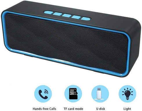 Wireless Bluetooth Speaker with AUX/USB/TF card slot,Outdoor Portable Stereo Speaker with HD Audio,Enhanced Bass, Dual-Driver,Handsfree Calling, F...