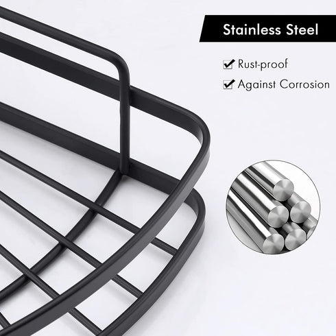 KES Shower Caddy Corner, Self-Adhesive Shower Corner Shelf, Stainless Steel Shower Organizer Matte Black 2 Pack, BSC219DF-BK-P2...