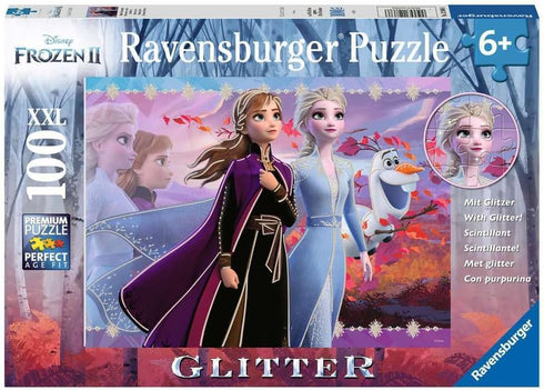 Ravensburger Disney Frozen 2 - Strong Sisters | 100-Piece Glitter Jigsaw Puzzle for Kids | Unique, Perfect-Fit Pieces | Development-Boosting Toy |...