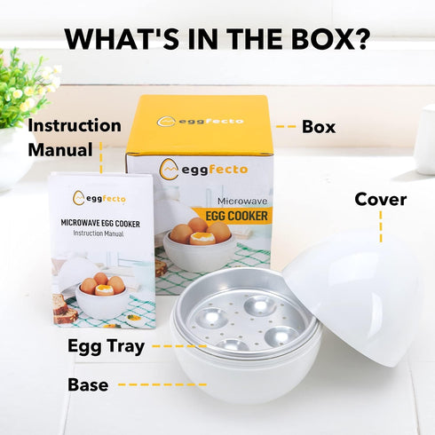 Egg Cooker for Microwave - 4 Egg Capacity Microwave Egg Cooker for Hard Boiled Eggs | Food-Grade Soft, Medium and Hard Boiled Egg Cooker | Easy to...