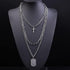 YERTTER Dainty Unique Punk Layering Silver Chain Choker Necklace Boho Jewelry Set Layered Cross Pendant Statement Chunky Chain Necklace for Women ...
