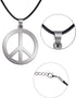 2 Pack Hippie Style Peace Sign Necklace Hippie Party Dressing Accessories, Silver...