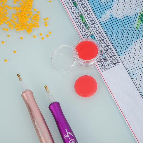 Sonsage Diamond Art Painting Pen for Adult,Flower Printing Pen 5D DIY Diamond Art Accessories Kits,Multi Replacement Drill Pen,Gem Jewel Wax Picke...