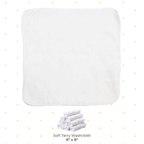 Spasilk Washcloth Wipes Set for Newborn Boys and Girls, Soft Terry Washcloth Set, Pack of 20, White...