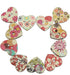 AKOAK 50 Pack 25MM 2-Hole Mixed Flower Pattern Printed Wooden Peach Heart Shaped Buttons Wood Sewing Buttons DIY Scrapbooking Clothe Buttons...