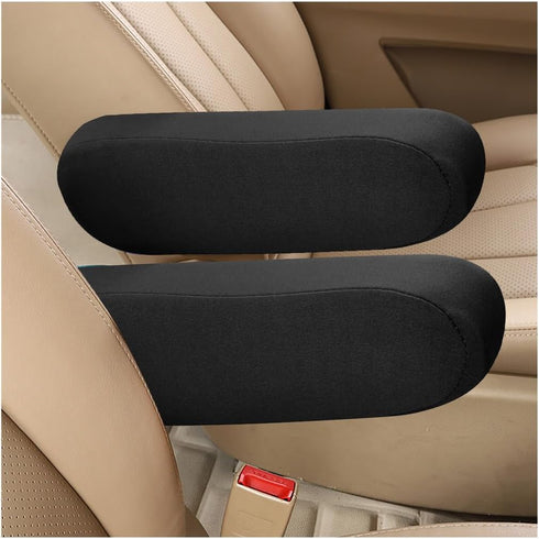 2 PCS Car Front Seat Armrest Covers, Elastic Fabric Auto Seat Armrest Protectors, Universal Front Seat Armrest Cover Replacement, Vehicle Accessor...