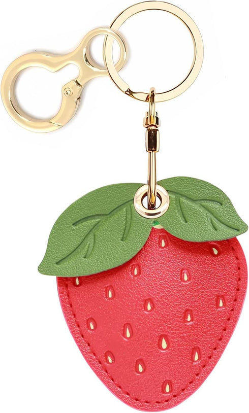 Leather Keychain Holder Case Compatible with Apple AirTag, Cute Protective Air Tag Cover With Keychain Ring, Anti-Scratch Finder GPS Tracker Case ...