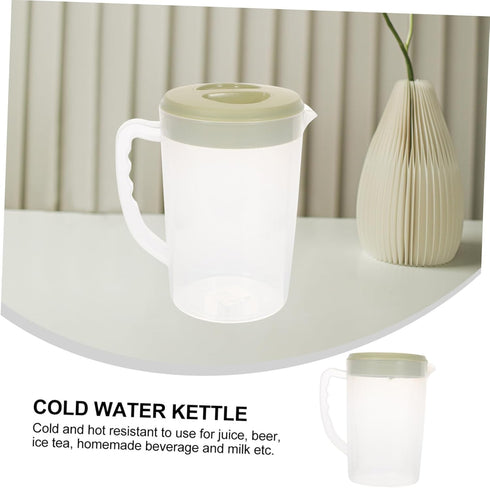 Hemoton Plastic Pitcher with Lid 2200ML Large Capacity Pitcher Clear Mix Drinks Water Jug Juice Pot Ice Tea Kettle Green...