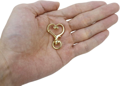 Pack of 50 Heart Shaped Swivel Snap Hook Metal Spring Snap Clip Keychain Clip Jewelry Clasps Key Ring for Jewelry Making Bag Accessories DIY Craft...