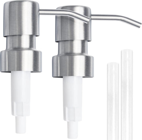 Bathroom Countertop Soap Dispensers (Brushed Nickel, 2 Pack)...