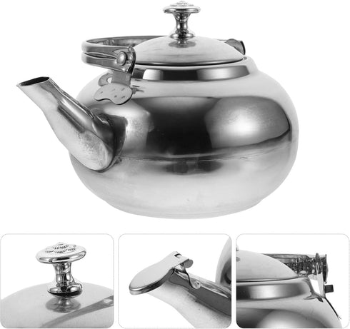 Yardwe Tea Kettle Stovetop Whistling Teakettle Stainless Steel Tea Pots Induction Stovetop Teapot Kitchen Water Boiler Kettle Fast Boiling Heat Wa...