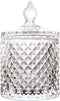 Home Basic Food Storage Organization Set-Crystal Diamond Faceted Jar With Crystal Lid,Suitable as A Candy Dish,Cookie Tin,Biscuit Barrel,Decorativ...
