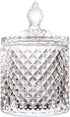Home Basic Food Storage Organization Set-Crystal Diamond Faceted Jar With Crystal Lid,Suitable as A Candy Dish,Cookie Tin,Biscuit Barrel,Decorativ...