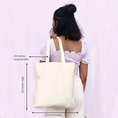 Ecoright Canvas Reusable Cotton Tote Bag for Women, for School, Grocery, Shopping, Beach & Gifts for Womens...