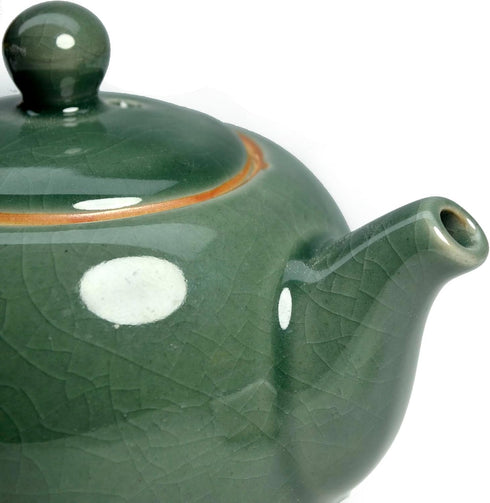 Porcelain Teapot, 12oz Tea Pot Small Teapots Chinese Tradition Ice Crack Glaze Ceramic Tea kettle (Green)...