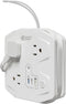 20W Travel Power Strip SUPERDANNY 3-Foot Wrap Up Extension Cord with 3 Outlets and 3 Fast Charging USBs, No Surge Protector Cruise Approved Portab...