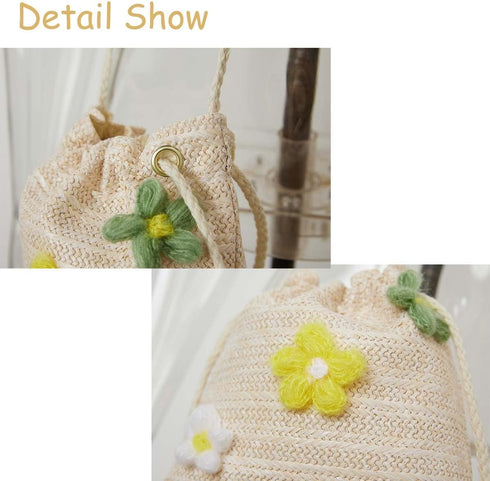 Cute Purse Summer Handbag Aesthetic Straw Crossbody Bags Beach Vacation Small Straw Purse for Women...