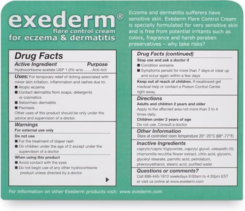 Exederm Flare Control Cream for Eczema & Dermatitis, 2oz...