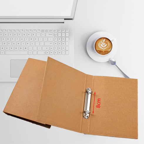 A5 Binder 2 Ring, A5 Binder, 2pcs Kraft Paper 2 Round Ring Binder Cover Protector for Journal Note Book Carrying Around Notes (A5-2Ring)...