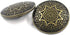 Bezelry 10 Pieces Arabesque Flower Metal Shank Buttons. 25mm (1 inch) (Antique Brass)...