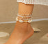 LIU JUN Boho Layered Shell Anklet Set, Gold Seashell Starfish Ankle Bracelets Beaded Foot Chain Beach Summer Foot Jewelry Accessories For Women Gi...