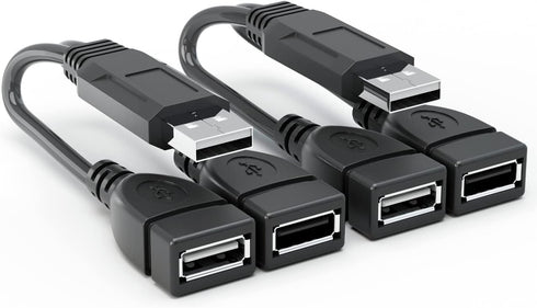 USB Cable, 2-Port USB 2.0 Male to Female Splitter, High-Speed Charging & Data Transfer for Laptop, Car, Mac, TV, PC, Xbox, HDD...