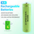 Rechargeable AA Battery NIMH 1.2V Double A 1500mAh High Capacity 2 Pack Pre-Charged Solar Batteries Low Self Discharge for Solar Light Replacement...