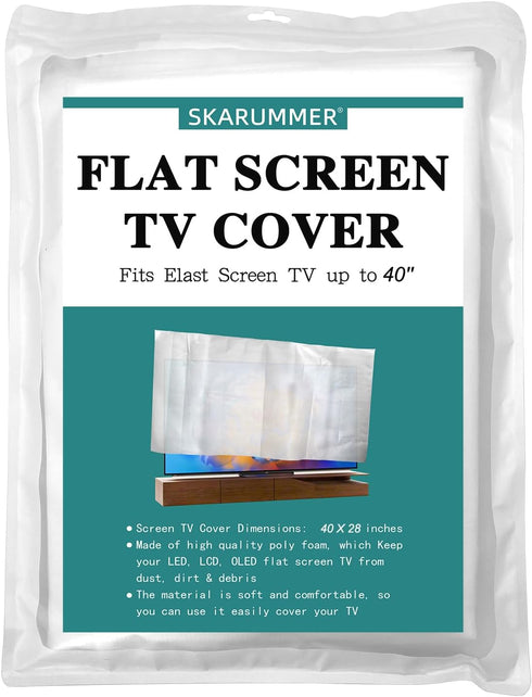 SKARUMMER Foam Flat Screen TV Cover Fits Up to 40''W x 28''H, Flat Screen TV Protection During House Moving, Storing, or Home Renovation (1 PACK)...