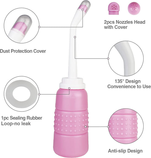 TopQuaFocus 12oz Perineal Bottle for Postpartum Care Portable Travel Peri Sprayer Bidet Postpartum Recovery Essentials After Birth Cleaning for Wo...