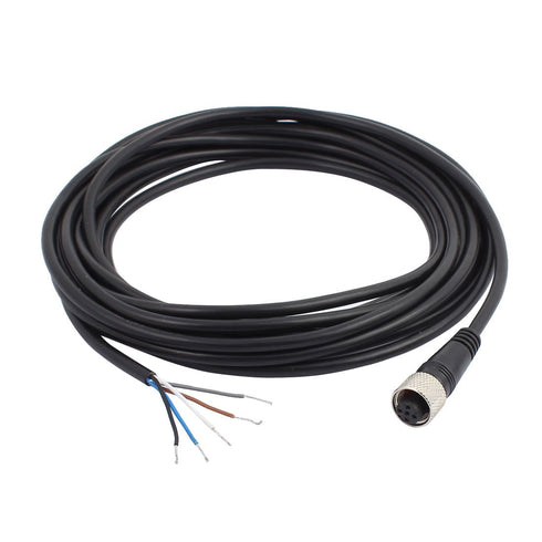 uxcell A16110400ux0295 M12 Female Straight 5 Pins Connector Aviation Socket Electrical Cable 5M Black...