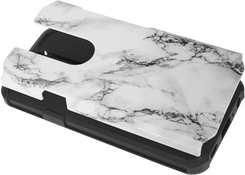 Z-GEN - Compatible with LG K40, Harmony 3, Xpression Plus 2 (2019) LM-X420, LG Solo LTE L423DL - Hybrid Image Phone Case - AD1 White Marble...