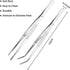 Kitchen Tweezers Long Tweezers Set, LEEFONE 2 PCS 12 Inch Stainless Steel Food Tweezers with Precision Serrated Tips for Cooking & Baking (Straigh...