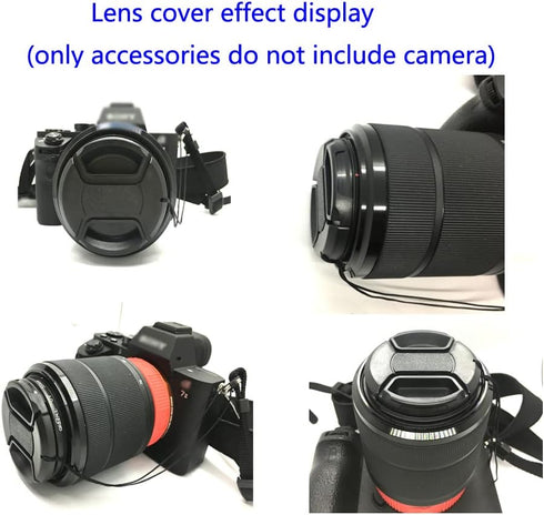 49mm Lens Cover Cap for Canon M50 M100 M6 w/ EF-M 15-45mm IS STM Lens, Sony RX1R w/ SEL 18-55mm, NEX-7 w/ E 55-210mm Lens (2 Packs)...