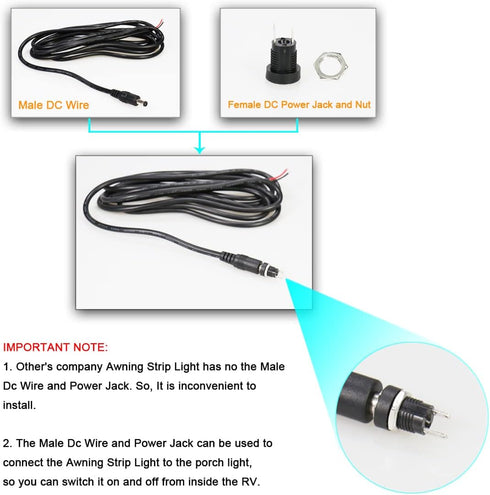 RV Led Awning Party Light, Led Awning Strip Light for Camper Motorhome Travel Trailer Concession Stands Food Trucks, Light Up Canopy Area for BBQ ...