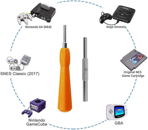 Gamebit Screwdriver, EMiEN 4.5mm 3.8mm Gamebit Screwdriver,Double-End Bit Security Gamebit Screwdriver Kit For Opening NES,SNES,N64,GameBoy,GameCu...