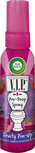 Air Wick V.I.P. Pre-Poop Toilet Spray, Up to 100 uses, Contains Essential Oils, Fruity Pin-up Scent, Travel size, 1.85 oz, Holiday Gifts, White El...