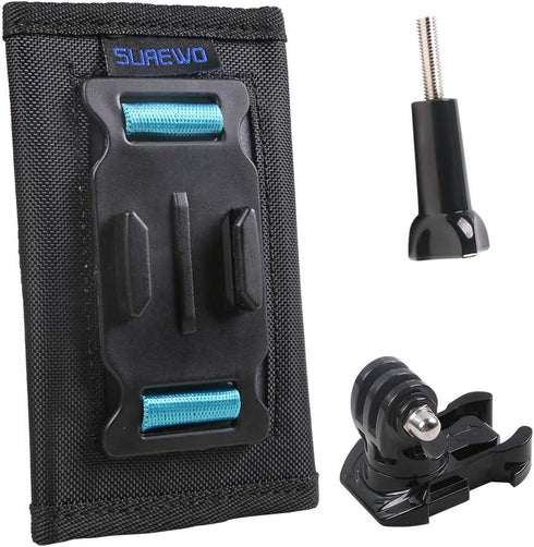 SUREWO Backpack Shoulder Strap Mount with Adjustable Shoulder Pad Compatible with GoPro Hero 12/11/10/9/8/7/6/5/4,DJI Osmo Action 4/3,AKASO/Crosst...