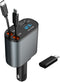 Retractable 3 in 1 Car Charger, Three in one Fast Car Phone Charger, Compatible USB C(Type-C)/Micro USB/Phone, Compatible with IP/Android/Tablets...