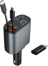 Retractable 3 in 1 Car Charger, Three in one Fast Car Phone Charger, Compatible USB C(Type-C)/Micro USB/Phone, Compatible with IP/Android/Tablets...