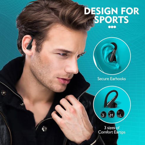 APEKX True Wireless in-Ear Bluetooth Earbuds - Effortlessly switch between daily and sports wear, Compatible with iPhone and Android, Perfect for ...