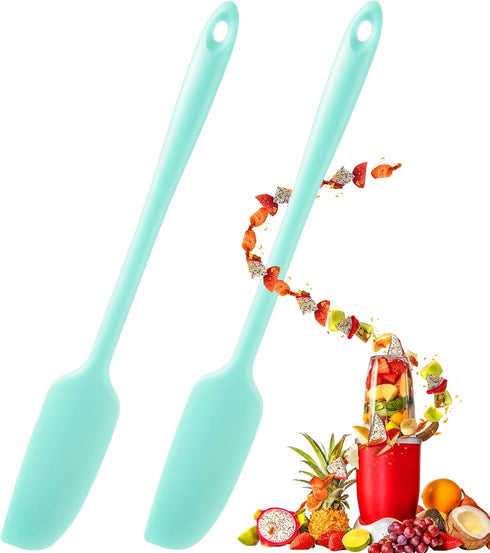 Patelai Long Handle Silicone Jar Spatula Non-Stick Rubber Scraper Heat Resistant Spatula Silicone Scraper for Jars, Smoothies, Blenders Cooking Ba...