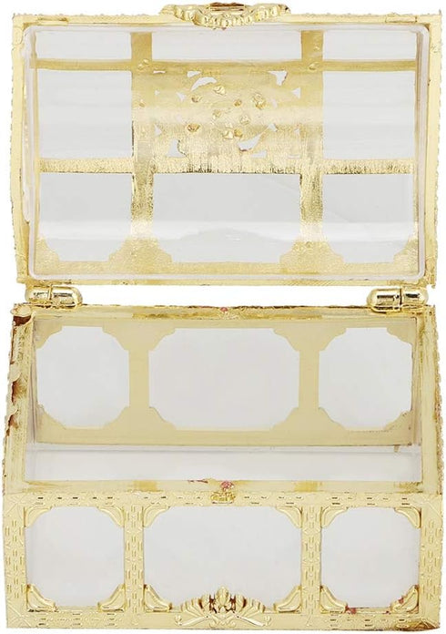 Fdit 12pcs Square Treasure Chest Shape Wedding Candy Box Chocolates Container Jar Decoration Gift for Children's Day Wedding Party (Gold)...